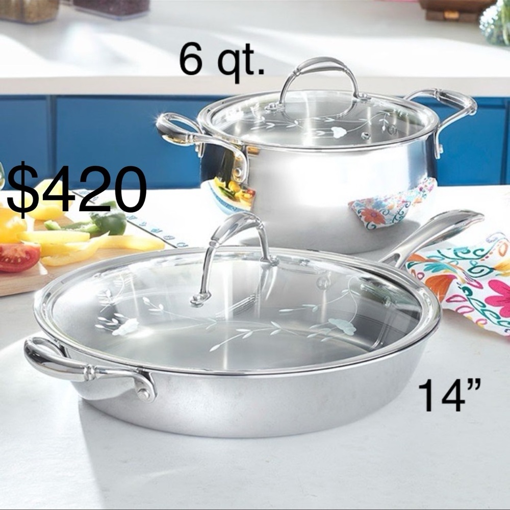 Stainless Steel Cookware Set with Glass Lids